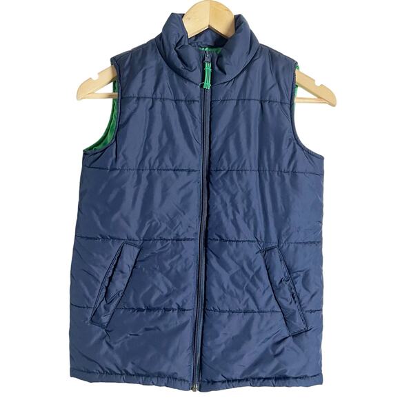 Lands’ End Kids Navy Blue Boy Puffer Sleeveless Vest Size 6 - Picture 1 of 11